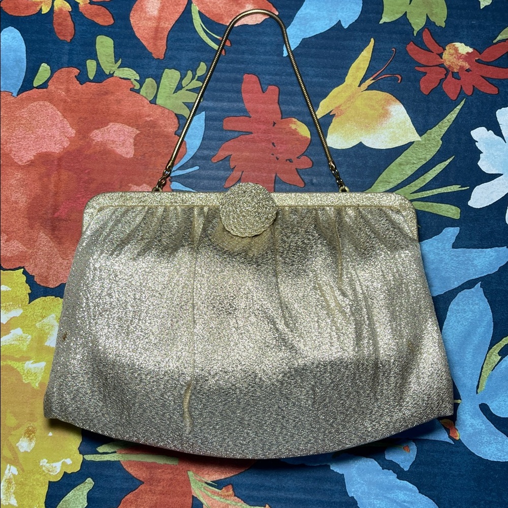 Vintage Lewis Brothers Elegant Gold Evening Clutch